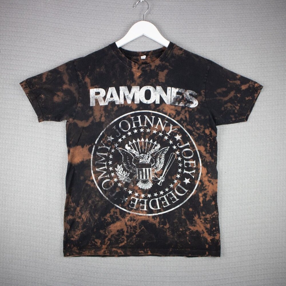 Ramones Bleach Dyed Logo Reprint Tee Mens Medium